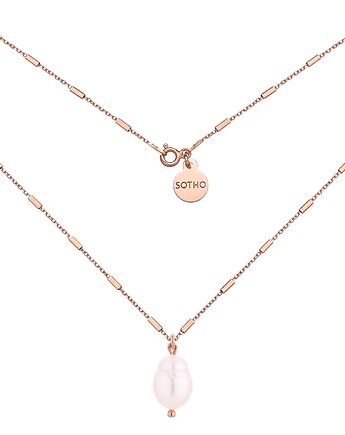 Naszyjnik z różowego złota z naturalną perłą, SOTHO