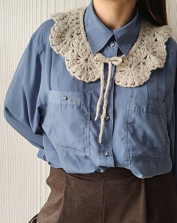 Szary szydełkowy kołnierzyk, wernika