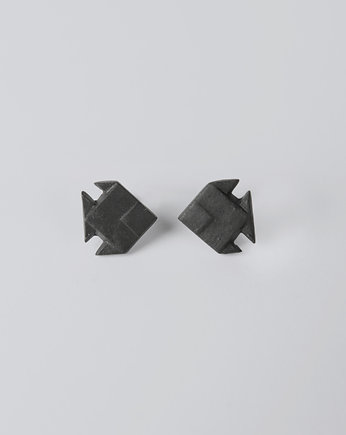 Kolczyki z Porcelany Origami Rybki Średnie Czarne, StehlikDesign
