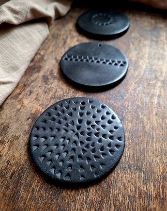 Ceramiczne zawieszki 3 sztuk kafelki artystyczne, Wooden Love