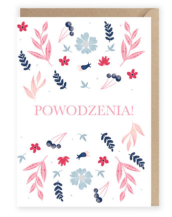 Kartka okolicznościowa - Powodzenia kwiaty, Cardie