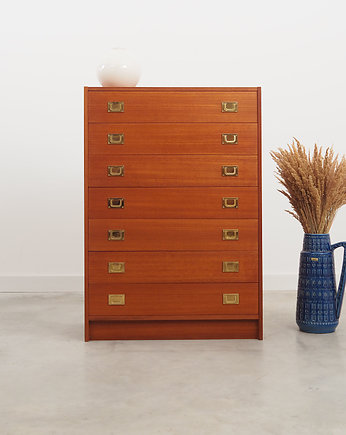 Komoda tekowa, lata 70, duński design, produkcja: Dania, Przetwory design
