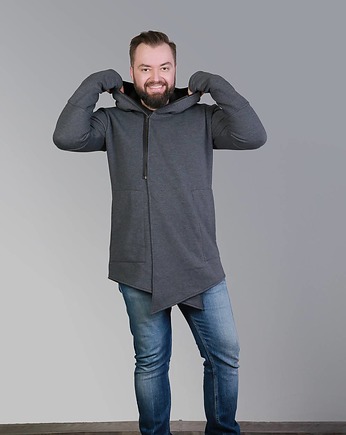 Bluza męska zamek asymetryczny, długa męska bluza, ZAMIŁOWANIA - Spersonalizowany prezent
