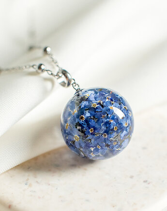 Wisiorek z niezapominajkami, nature gift