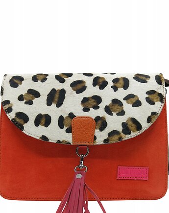 Torebka klasyczna damska zamszowa odpinany chwost brelok OLIVKA, Olivka Warsaw