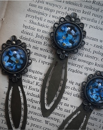 Zakładki z niezapominajkami, zestaw, Figa handmade accessories