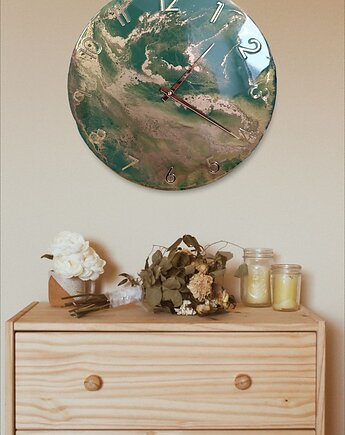 Zegar ścienny z żywicy epoksydowej - 40 cm, FantasticJewelry