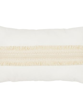 Prostokątna poduszka Boho z koronką Wanilia, Cotton & Sweets