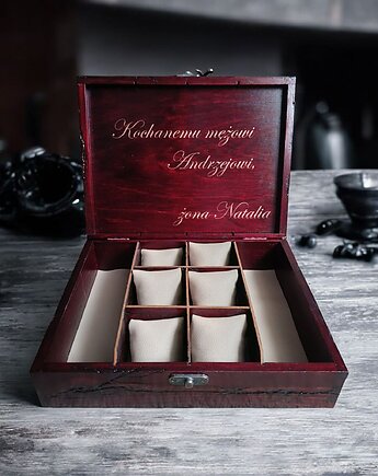 Zegarki, Drewniane pudełko na zegarki, Organizer, TreeTrue