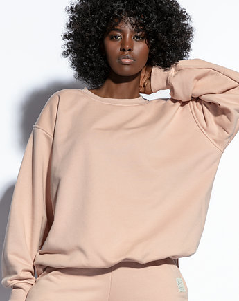 Bluza damska crewneck F1809 BEŻOWA, FOBYA
