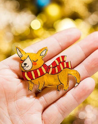 Broszka z Corgim Maxem, Pintura