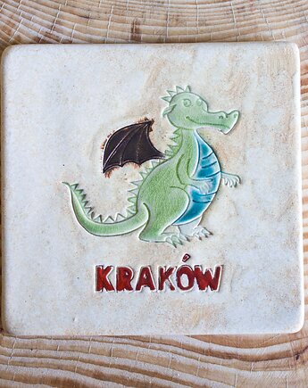 Podstawka/pamiątka KRAKÓW SMOK, studnia ceramiczna