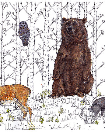 Zwierzęta leśne- grafika- ilustracja, BOSKE