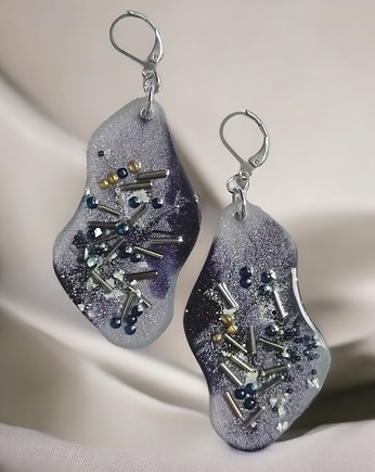 UNIKATOWE kolczyki z żywicy : kolekcja PICASSO I, kaktusia