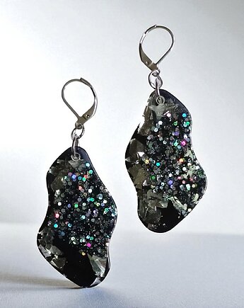 UNIKATOWE  kolczyki z żywicy : kolekcja QUEEN OF THE NIGHT, kaktusia