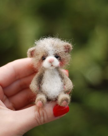 Miś Miniaturka- Popielaty, BoboLobo Handicraft