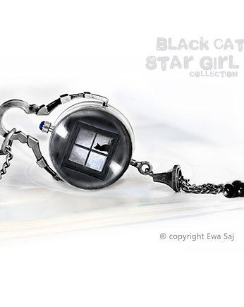 Black Cat (Star Girl)  - sferyczny zegarek., Ewa Saj Fotografie