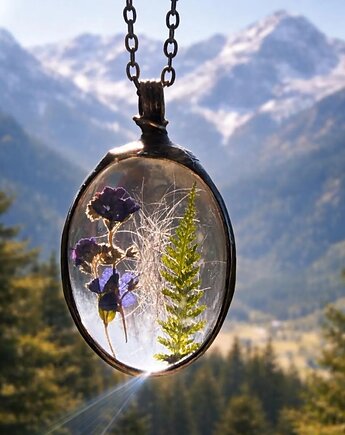 Naszyjnik z futrem, wlosami, MARIAELA