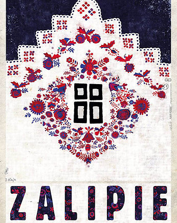 Poster Polska Zalipie (R. Kaja) 98x68 cm w ramie, ZAMIŁOWANIA - Śmieszne prezenty