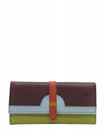 Portfel damski skórzany ze skrawków kolorowy przegródki na karty OLIVKA, Olivka Warsaw