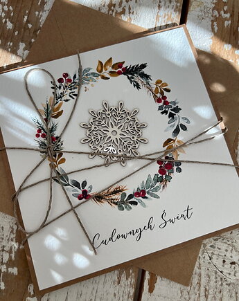 Wyjątkowa ręcznie robiona kartka świąteczna na Boże Narodzenie, sorte