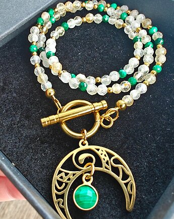 Klasyczny cytryn malachit, NESSING handmade