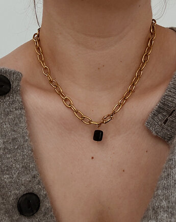 Naszyjnik łańcuszek Agat Czarny, Chmolowska Jewellery