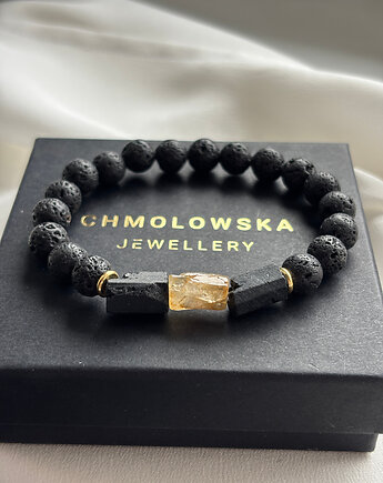 Bransoletka męska Cytryn i Turmalin, Chmolowska Jewellery