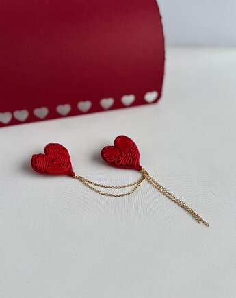 Broszka dwa serca czerwone, mahabi