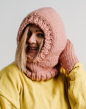 Balaclava wełniana czapka kominiarka z wełny peruwiańskiej WOOLY, sploteka