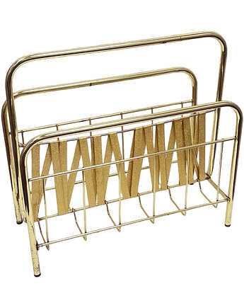 Gazetnik stojak na gazety vintage, Niemcy lata 70., styl Hollywood Regency, Good Old Things