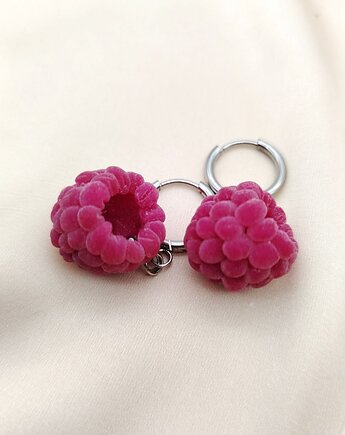 Kolczyki z malinami handmade stal nierdzewna zapięcie angielskie, Albina LaBelle