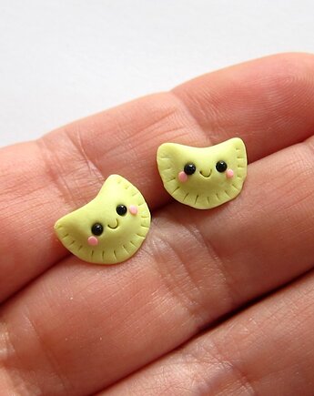 Małe śmieszne kolczyki pierogi kawaii, OMIFIMO