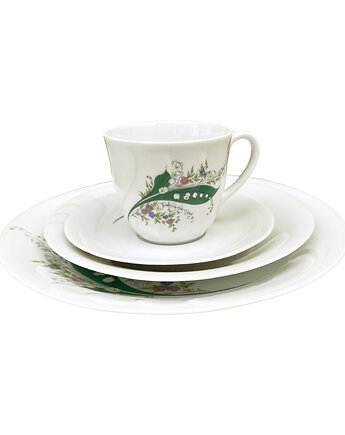Porcelanowy zestaw śniadaniowy Wawel, Polska lata 80.- set of 4, Good Old Things
