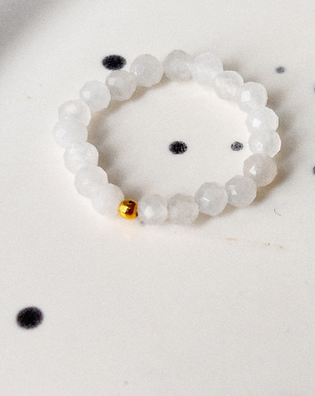 Pierścionek elastyczny kamień księżycowy, Chmolowska Jewellery