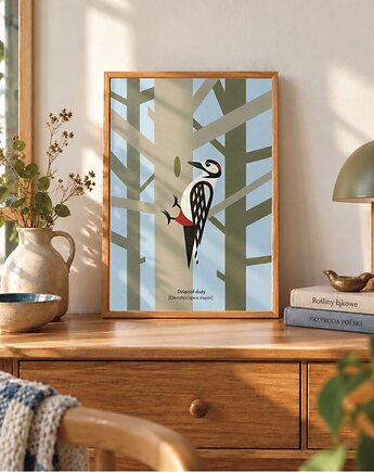 Dzięcioł Plakat Fine Art, ma illustories