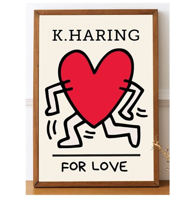 PLAKAT dekoracyjny serce Keith Haring miłość, black dot studio