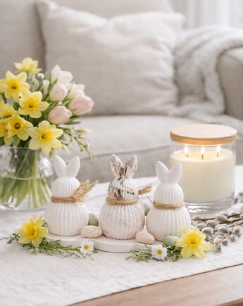 Zajączki wielkanocne i podstawka, zestaw, PAM design