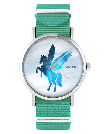 Zegarek -  Pegaz - turkusowy, nylonowy, yenoo