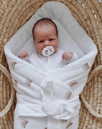 Rożek niemowlęcy muślinowy Teddy PZ, Bajkowe Wnetrza