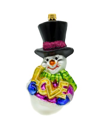 Bombka choinkowa: Bałwanek z napisem "LOVE", Syn Bombkarza