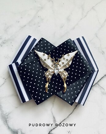 Brosza Black & White z cudownym Motylem NEW