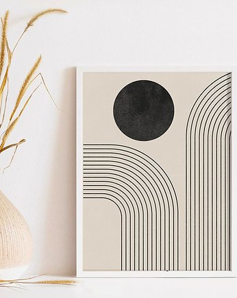 PLAKAT abstrakcyjny mid century modern grafika, black dot studio