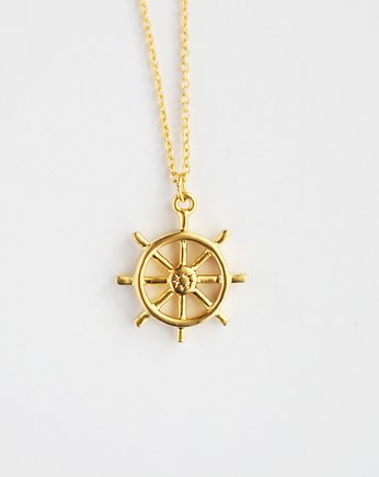 16k Gold Plated Steering Wheel Necklace, Le Boho Bleu