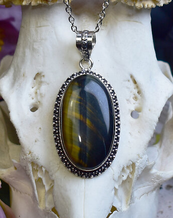 Miedziany posrebrzany wisiorek z tygrysim okiem, Spirit Of Copper