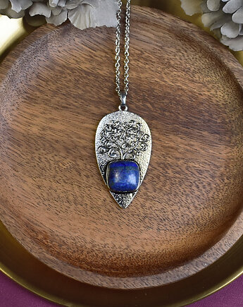 Stalowy wisiorek z lapisem lazuli / drzewo życia, Spirit Of Copper