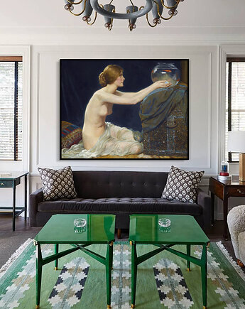 Akwarium ze złotą rybką -A.H. Collings - obraz na płótnie lub plakat, Dekoracje PATKA Patrycja Kita