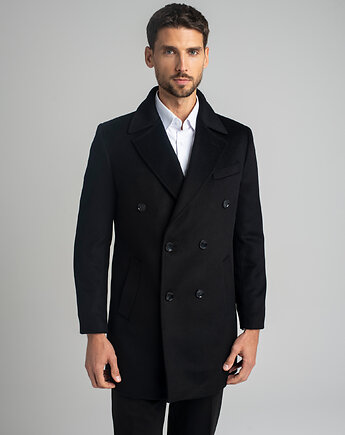Płaszcz dwurzędowy sortino czarny, BORGIO
