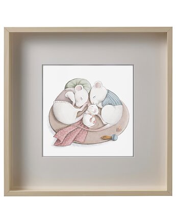 Plakat na narodziny do pokoju dziewczynki, 30x30cm,  Hi Little, HI LITTLE