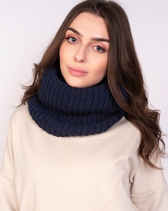 Ciepły, prążkowany komin - granat, Lanti